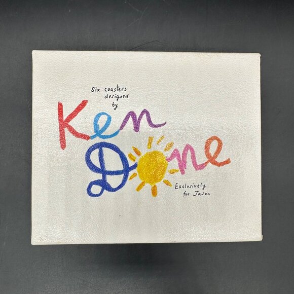 Vintage Coasters Ken Done 1980s Set Of 6 Australia City Cork Back Original Box - Picture 5 of 10